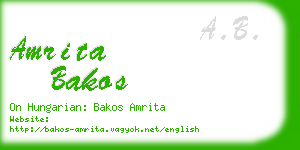 amrita bakos business card